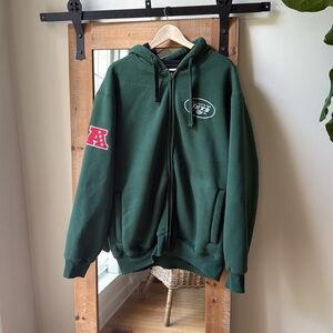 NFL NY Jets Fleece Lined Zip Up Hoodie Size XXL